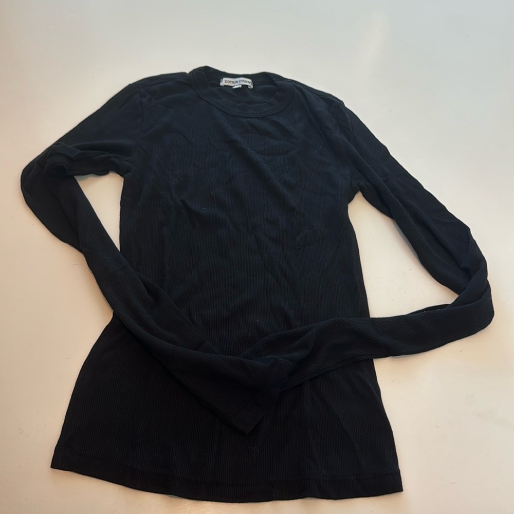 Cotton citizen XS black ribbed top